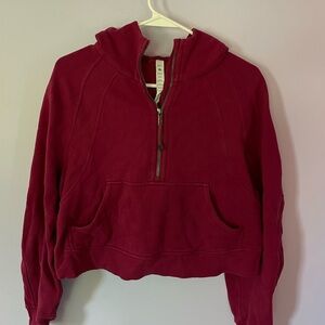 LuluLemon Burgundy half zip Scuba. Size S/M